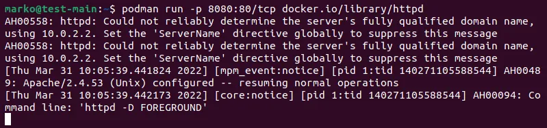 podman port-forwarding command