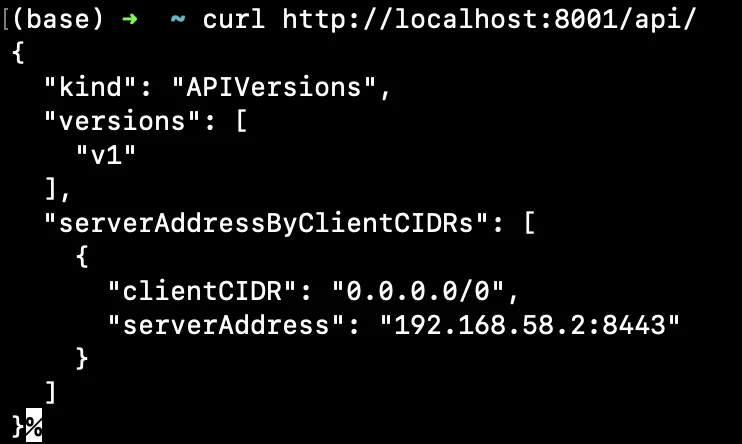 output of curl command