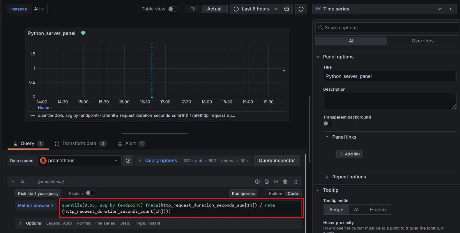 Using PromQL to query average of 95th percentile data.